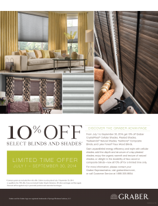 10% Off Select Blinds and Shades