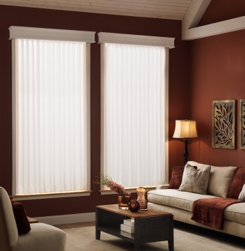 vertical blinds in living room