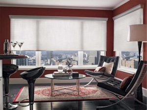 interior photo of window shades in a office