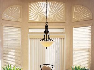 interior photo of specialty shape blinds